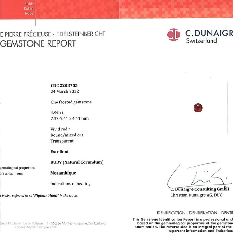 1.91 Ct. Ruby from Mozambique