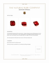 0.89 Ct. Ruby from Mozambique Appraisal