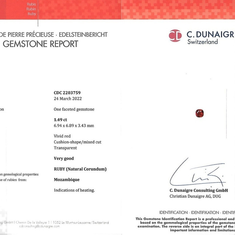 1.49 Ct. Ruby from Mozambique