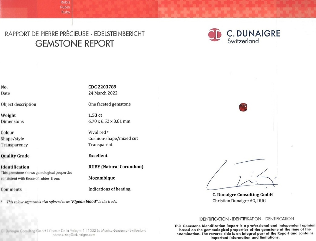 1.53 Ct. Ruby from Mozambique