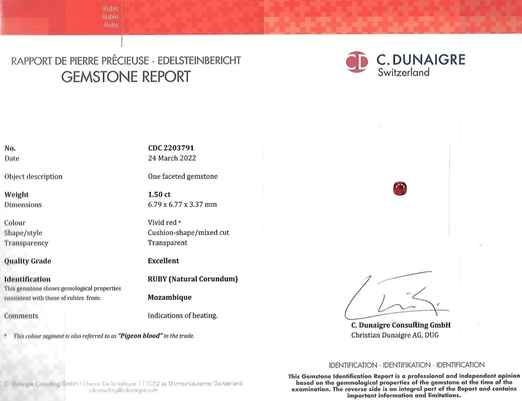 1.50 Ct. Ruby from Mozambique