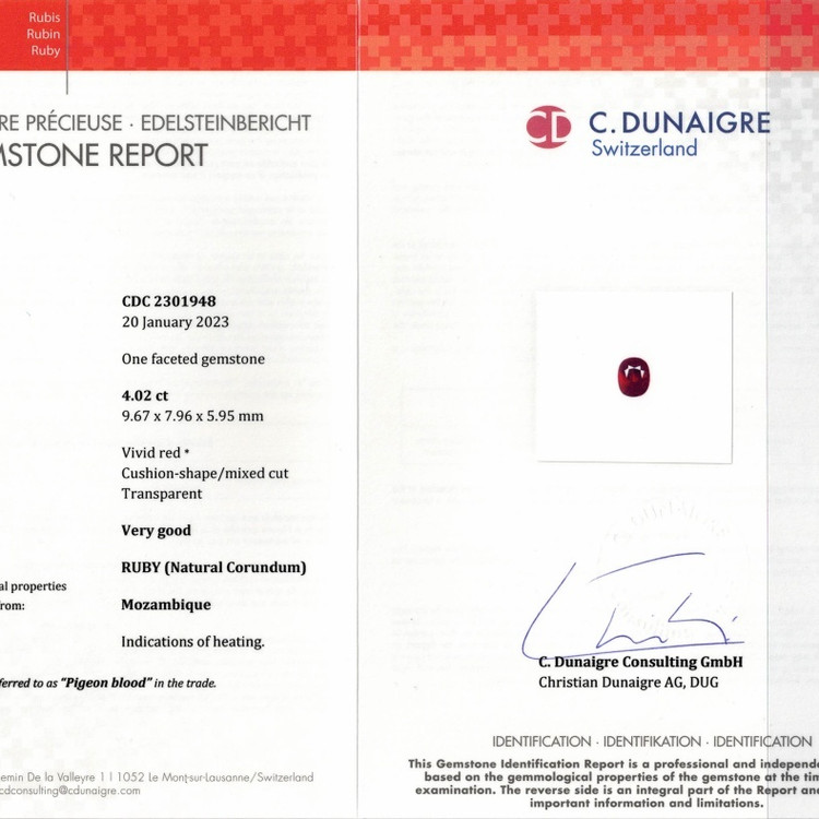 4.02 Ct. Ruby from Mozambique