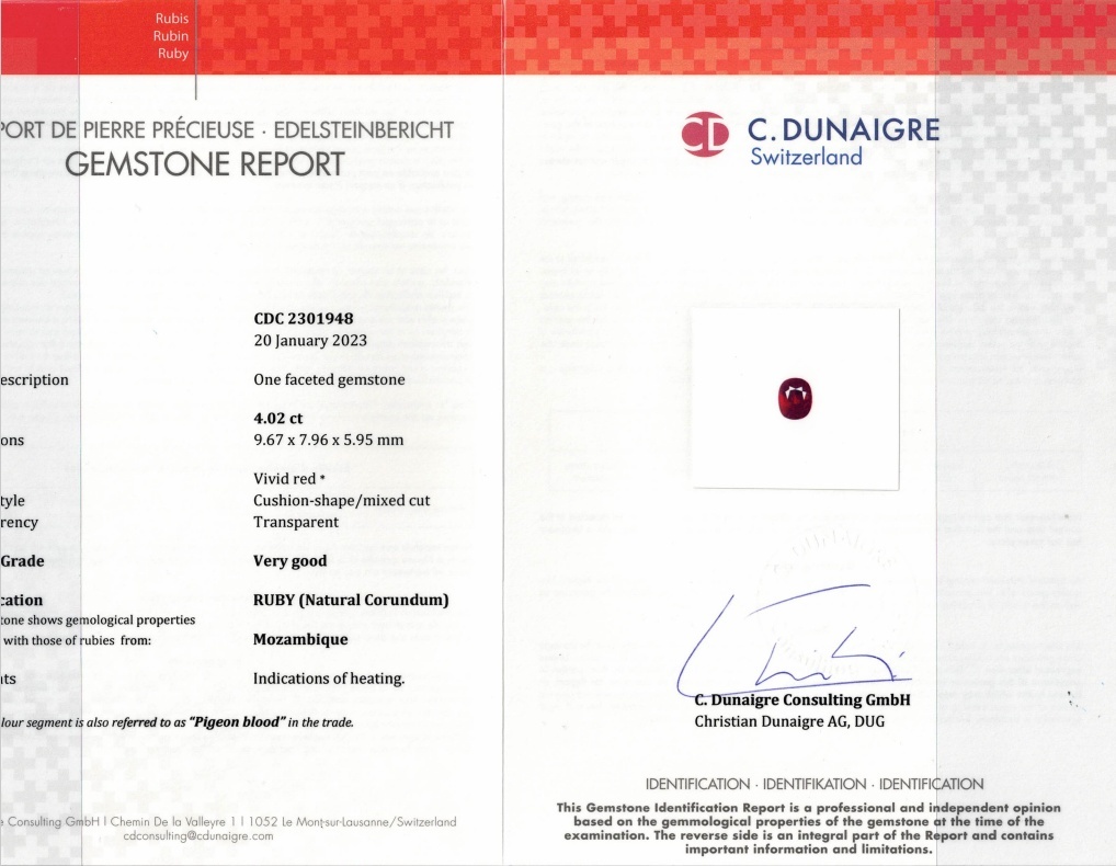 4.02 Ct. Ruby from Mozambique