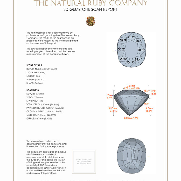 4.02 Ct. Ruby from Mozambique