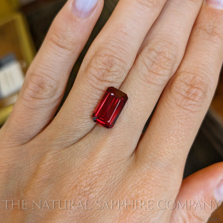 Natural Ruby Loose Gemstone Pair – Bloody Red Emerald Cut 16.50 Ct – Certified – Mozambique