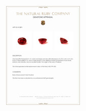 1.31 Ct. Ruby from Thailand Appraisal