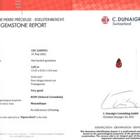 3.05 Ct. Ruby from Mozambique Scan Report