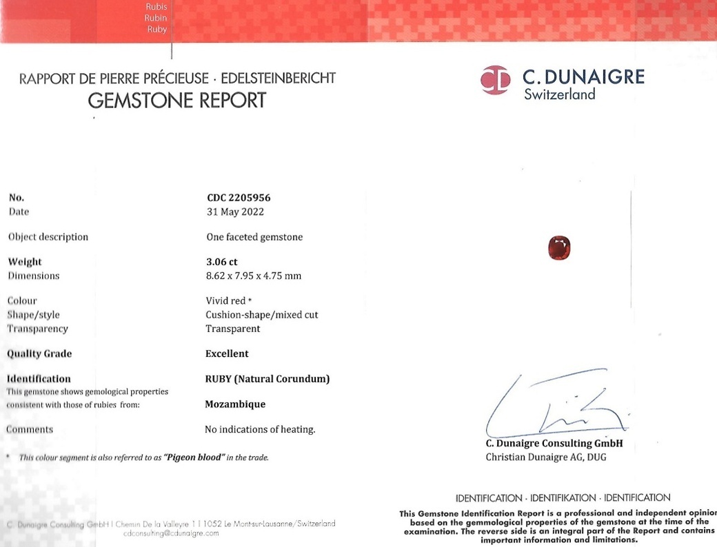 3.06 Ct. Ruby from Mozambique