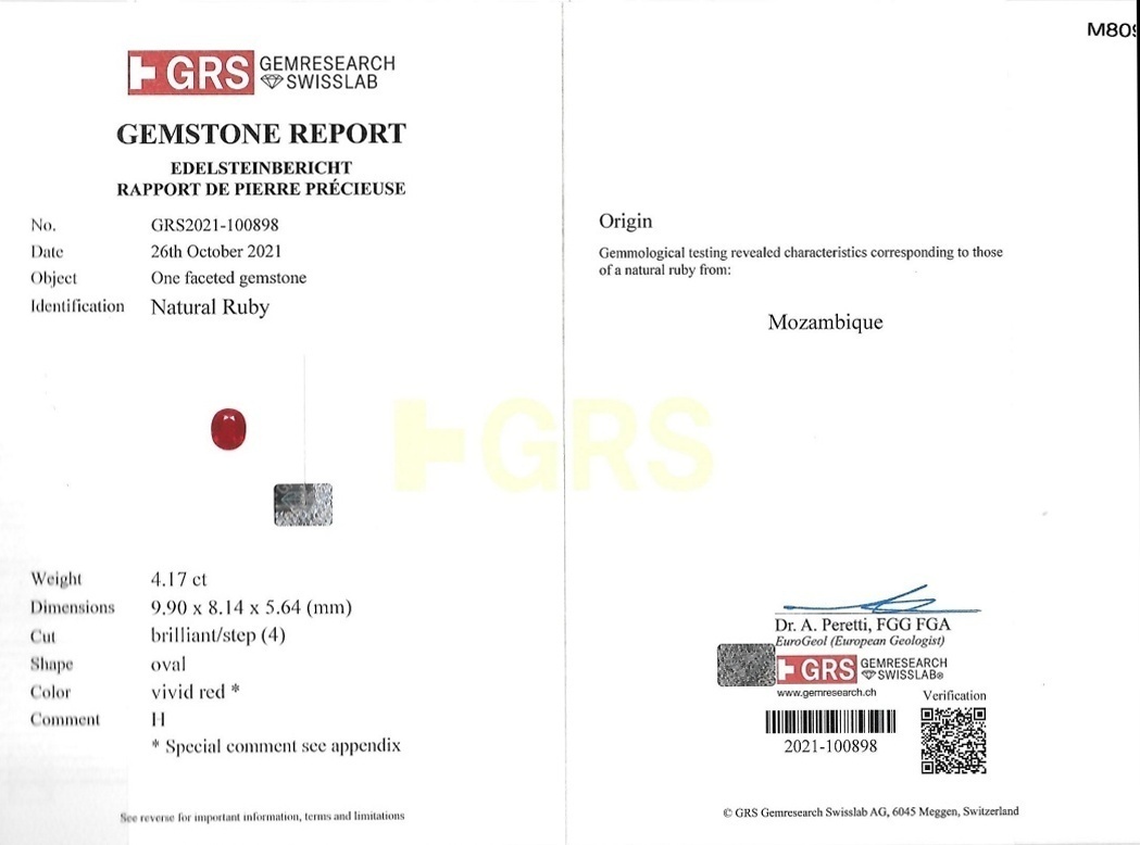 4.17 Ct. Ruby from Mozambique