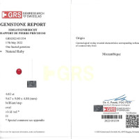 4.02 Ct. Ruby from Mozambique Scan Report