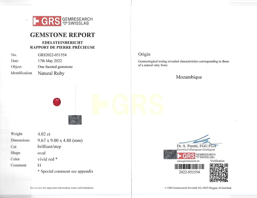 4.02 Ct. Ruby from Mozambique