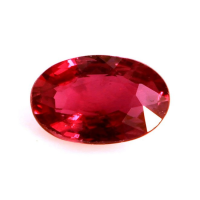 Antique Style Ruby Ring 0.47 Ct., 14K White Gold Combination Stone