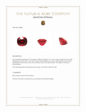 3.61 Ct. Ruby from Mozambique Appraisal