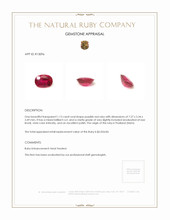 1.13 Ct. Ruby from Thailand (Siam) Appraisal