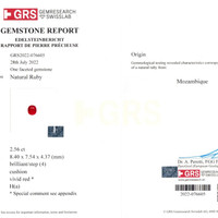 2.56 Ct. Ruby from Mozambique Scan Report