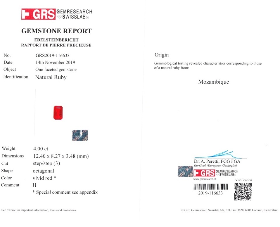 4.00 Ct. Ruby from Mozambique