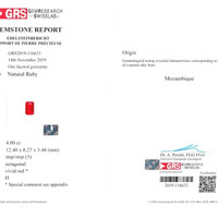 4.00 Ct. Ruby from Mozambique Scan Report