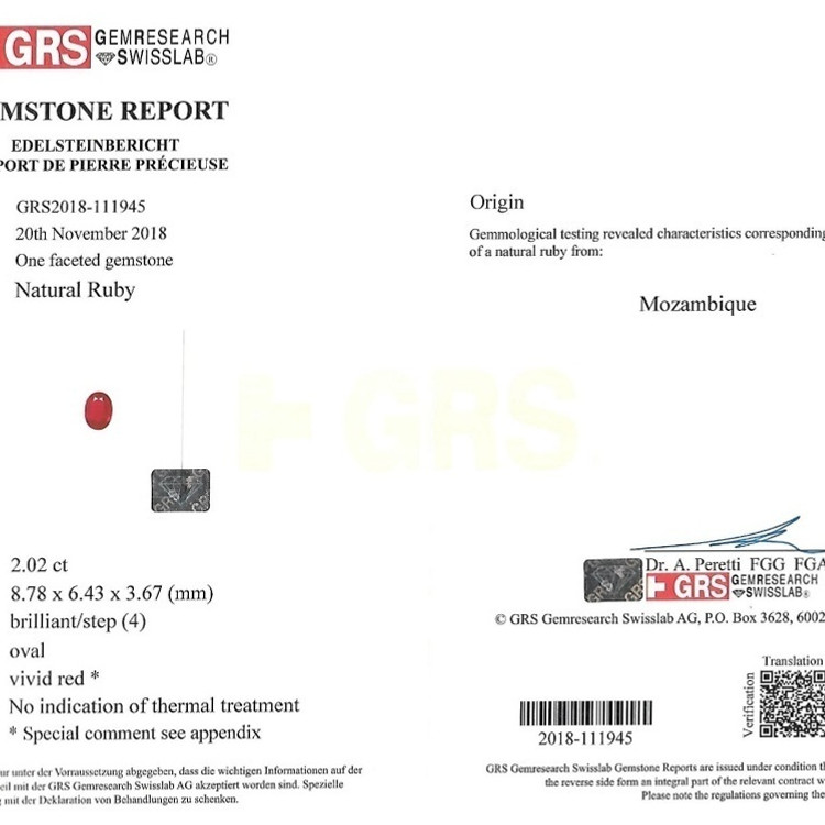 2.02 Ct. Ruby from Mozambique