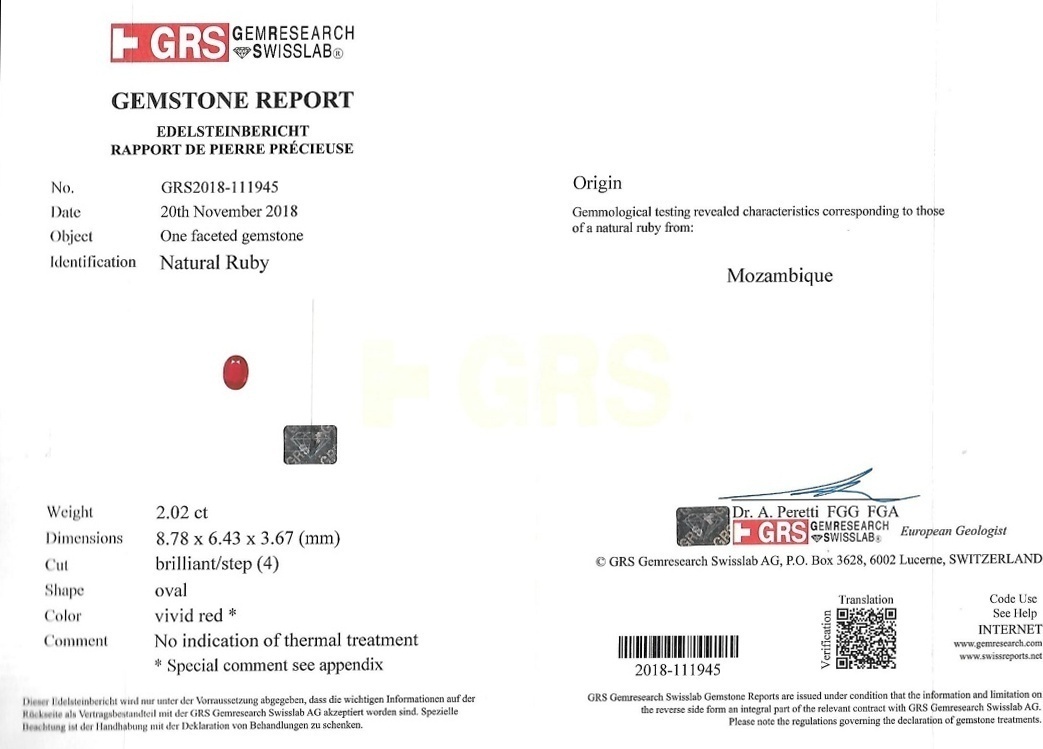 2.02 Ct. Ruby from Mozambique