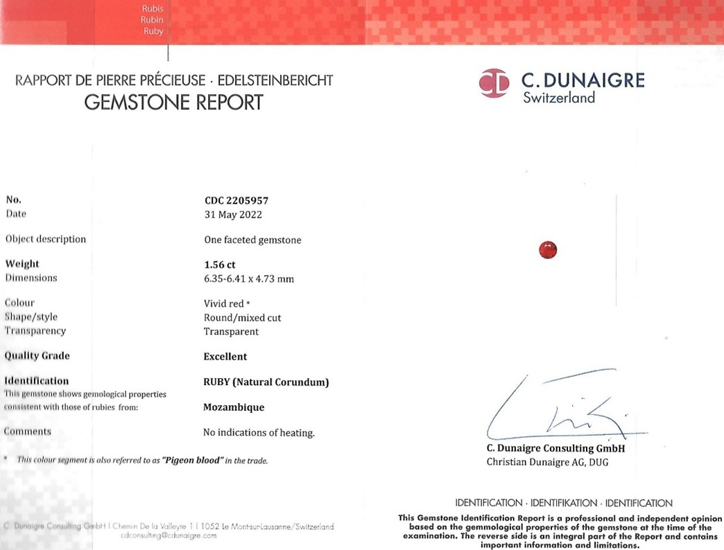 1.56 Ct. Ruby from Mozambique