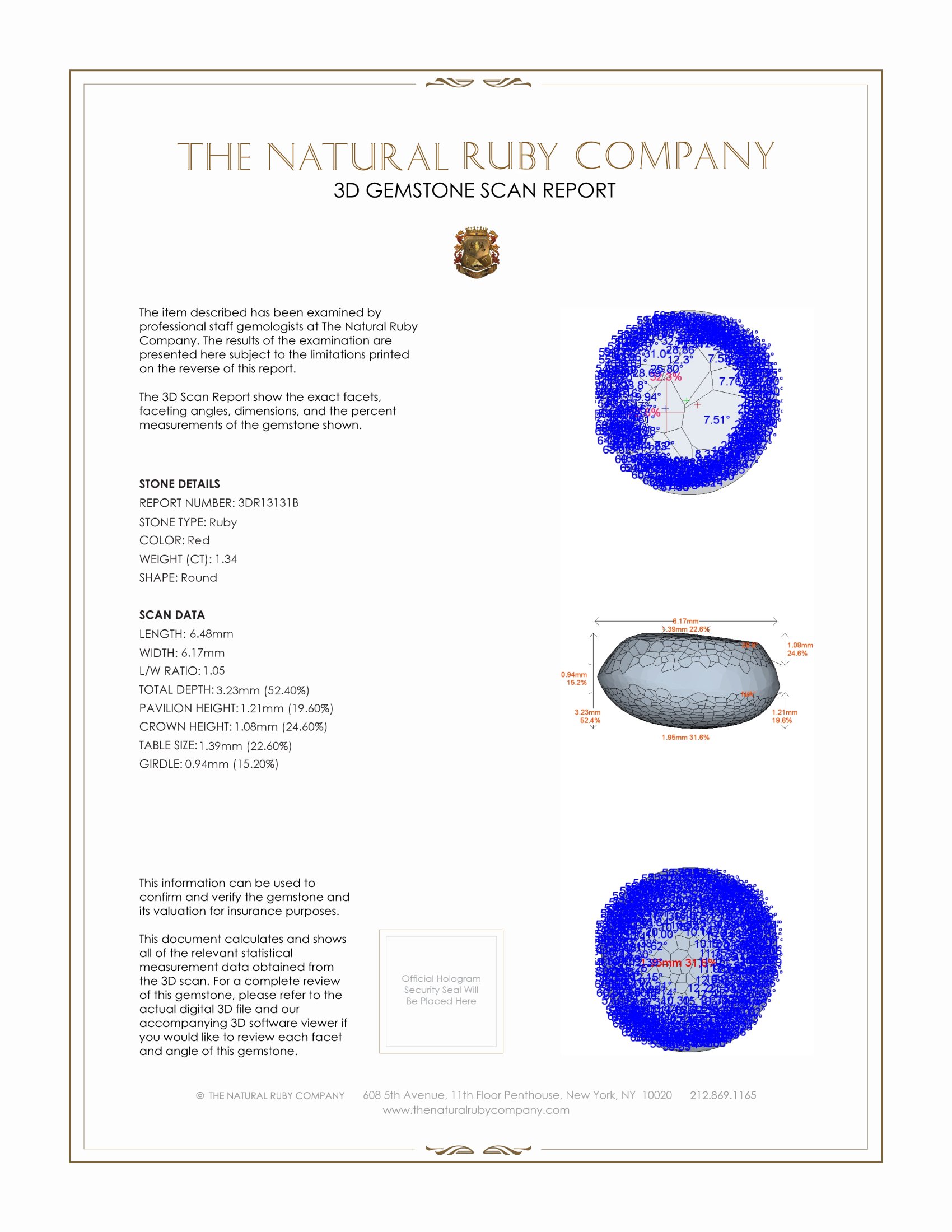 1.34 Ct. Star Ruby from Burma (Myanmar)