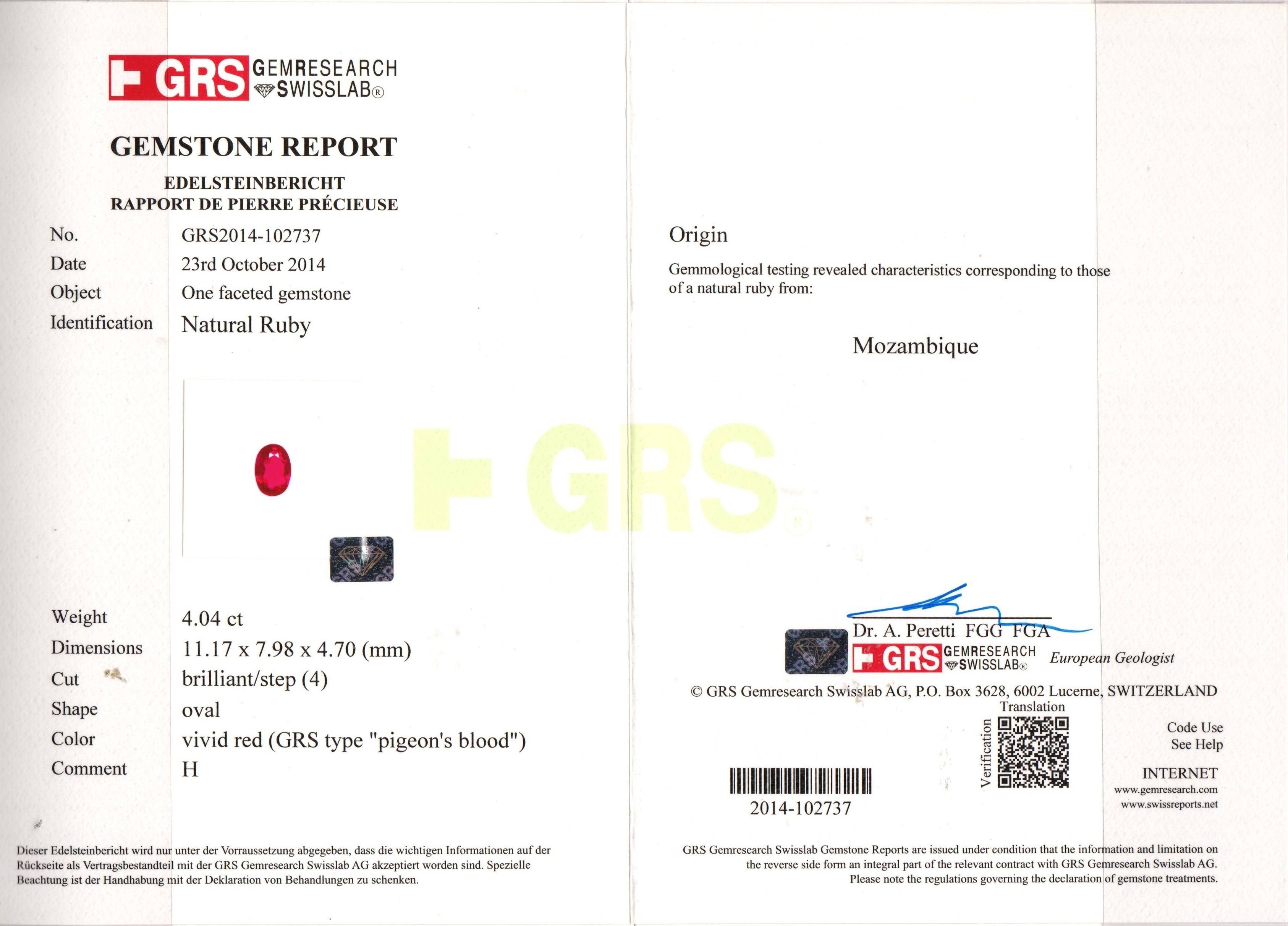 4.04 Ct. Ruby from Mozambique