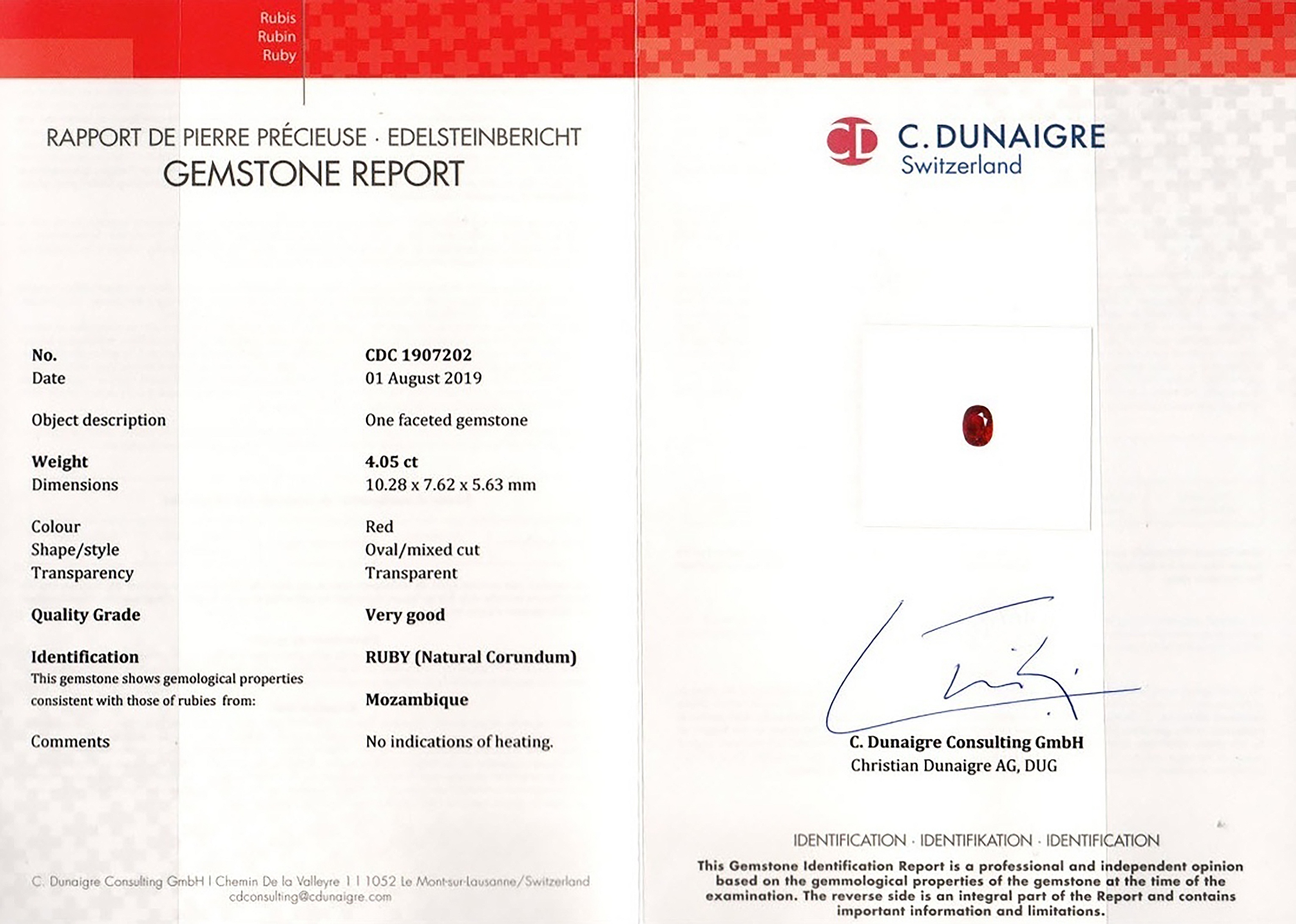 4.05 Ct. Ruby from Mozambique