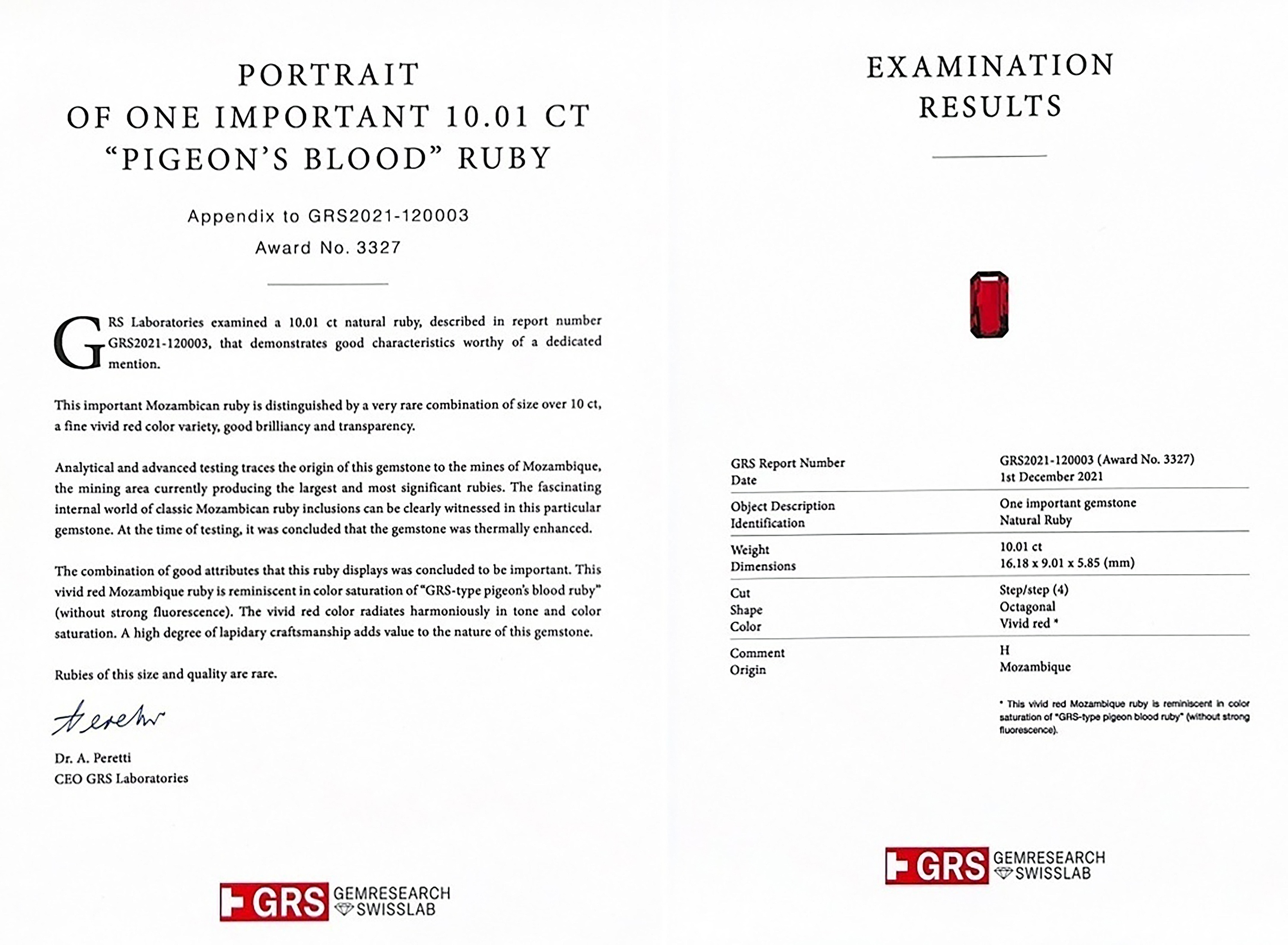 10.01 Ct. Ruby from Mozambique