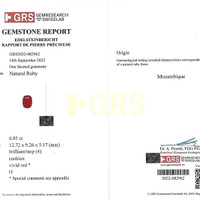 6.05 Ct. Ruby from Mozambique Scan Report