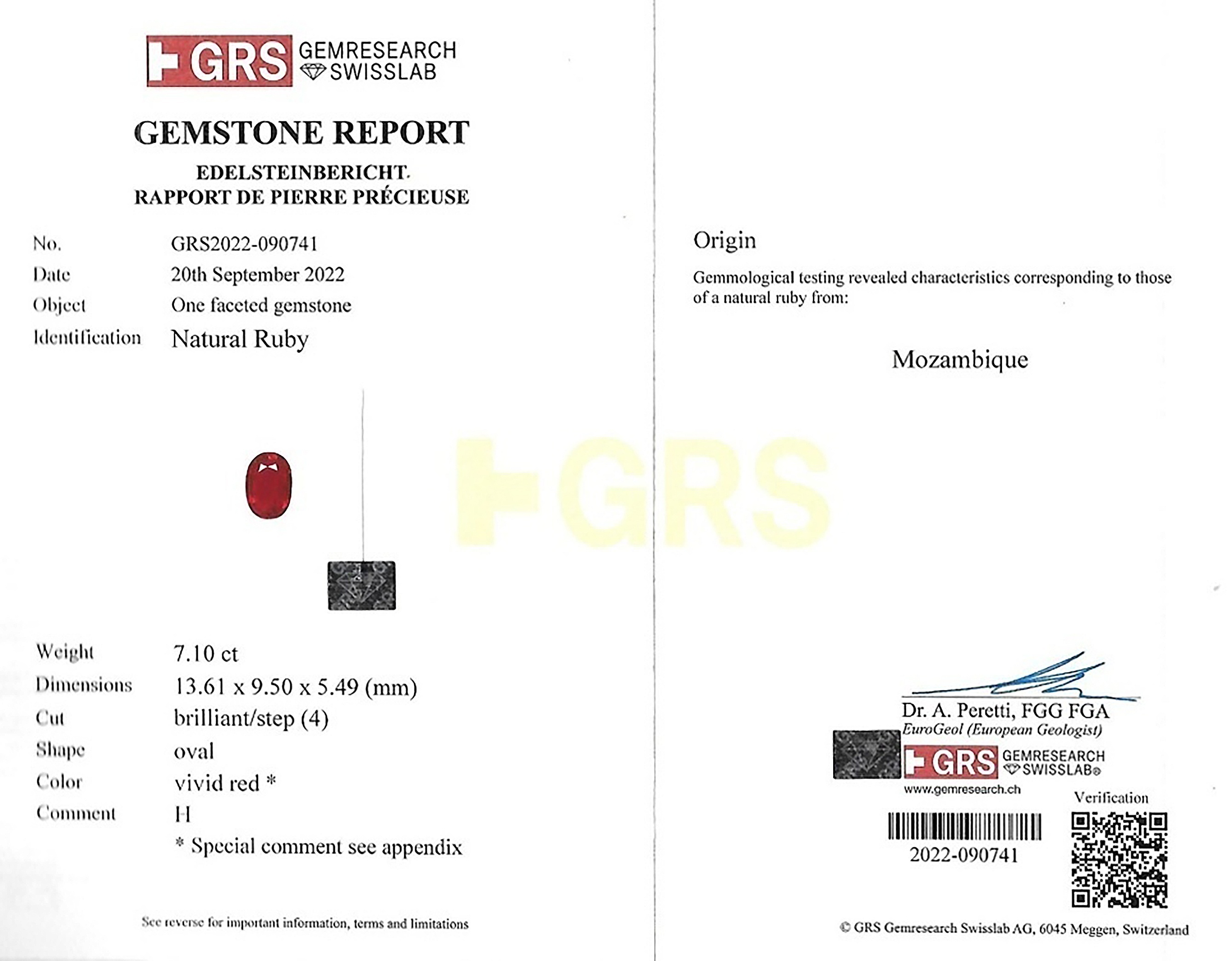 7.10 Ct. Ruby from Mozambique