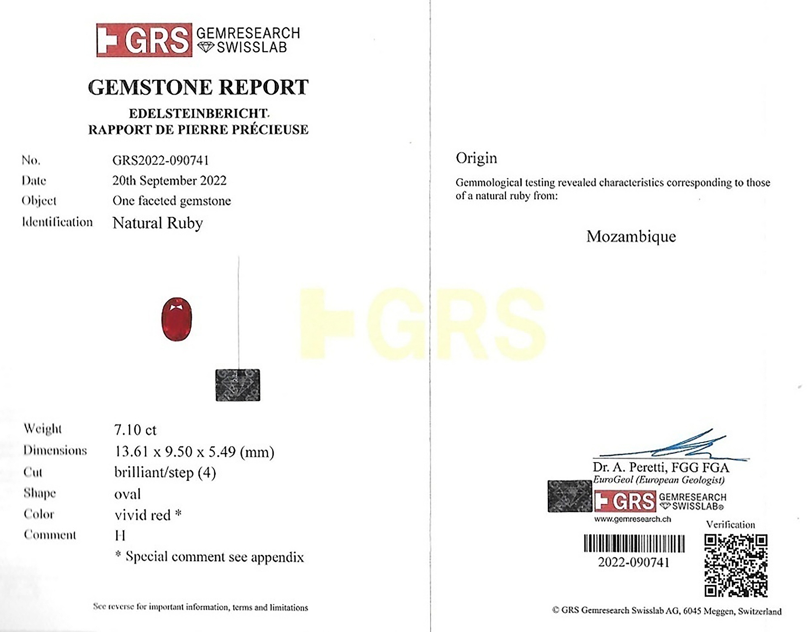 7.10 Ct. Ruby from Mozambique