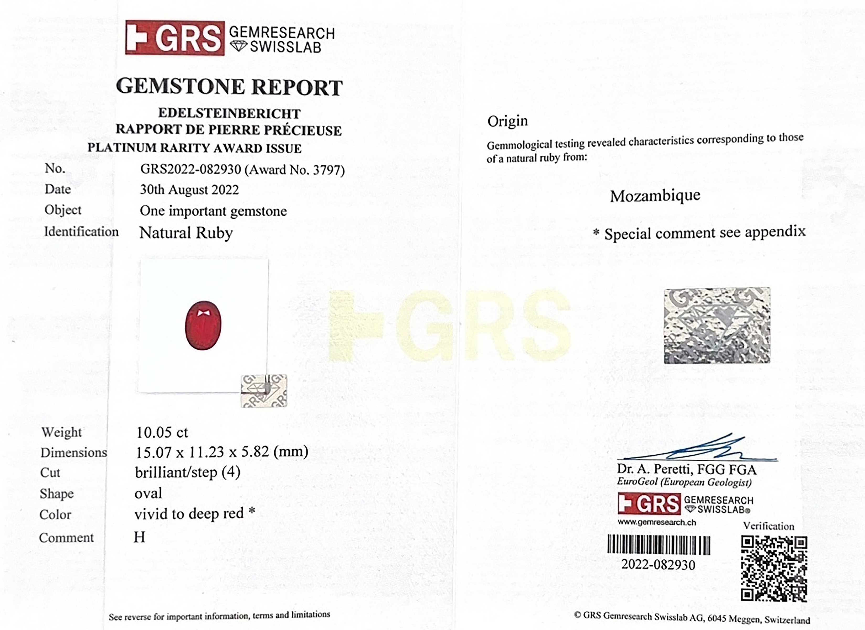 10.05 Ct. Ruby from Mozambique