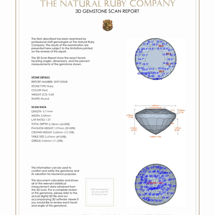 0.68 Ct. Ruby from Mozambique