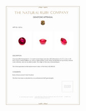 1.12 Ct. Ruby from Mozambique Appraisal