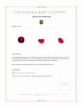 1.42 Ct. Ruby from Mozambique Appraisal