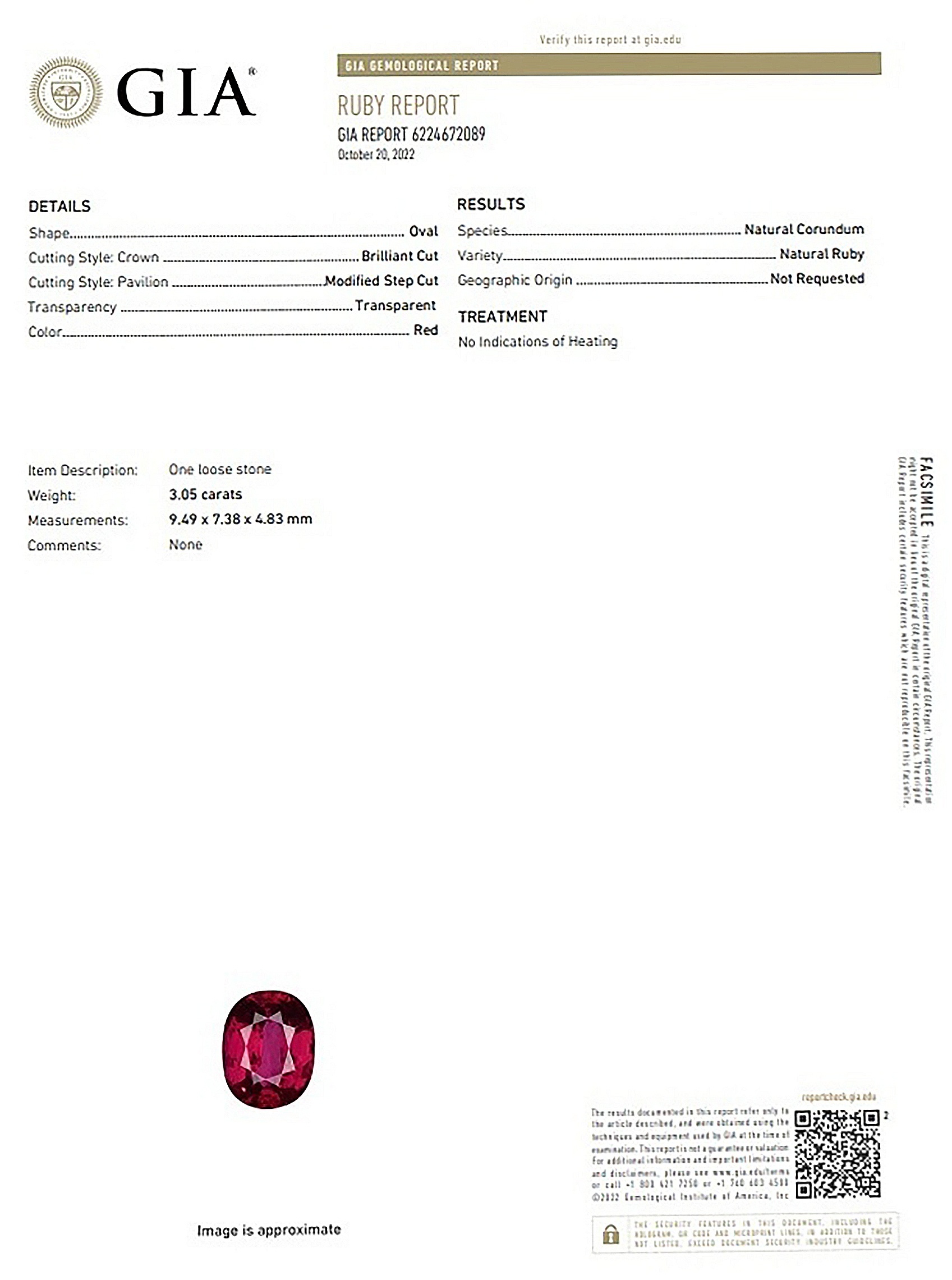 3.05 Ct. Ruby from Mozambique