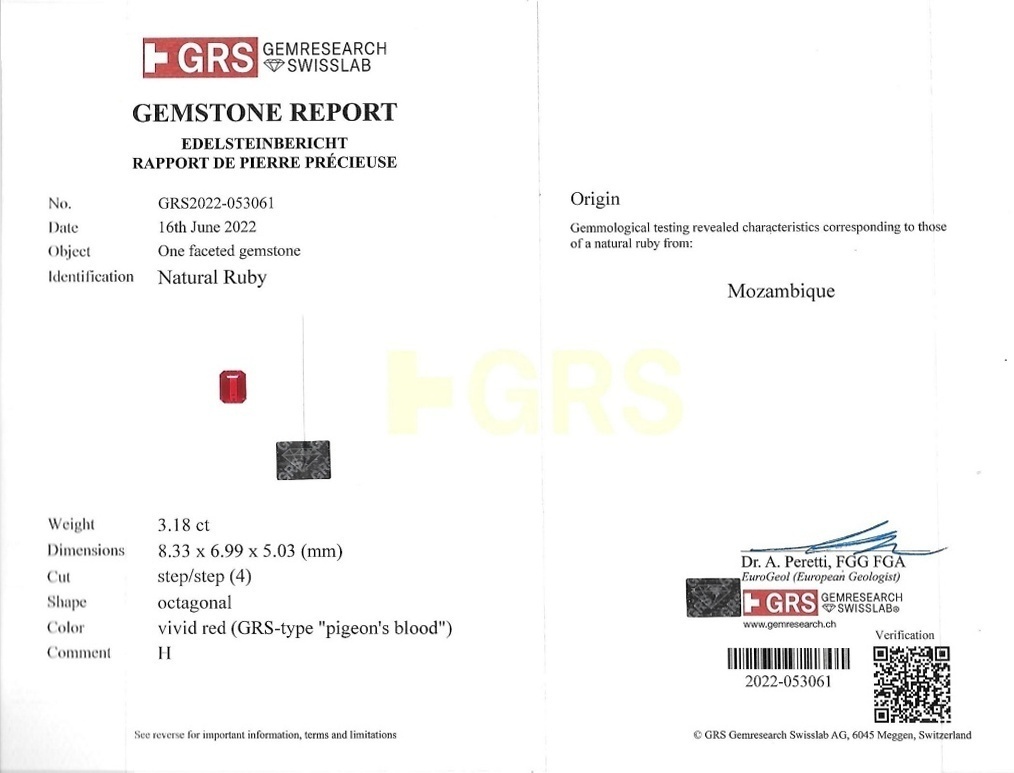 3.18 Ct. Ruby from Mozambique