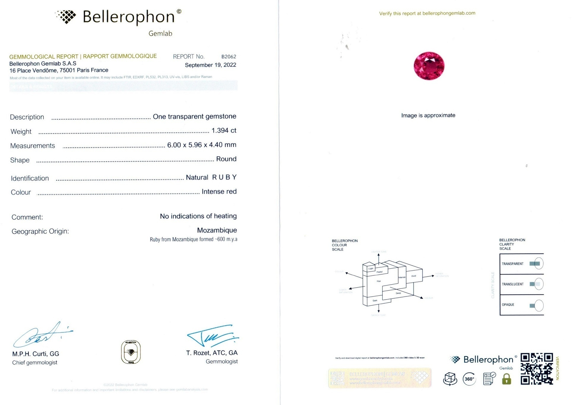 1.39 Ct. Ruby from Mozambique