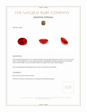 2.10 Ct. Ruby from Mozambique Appraisal