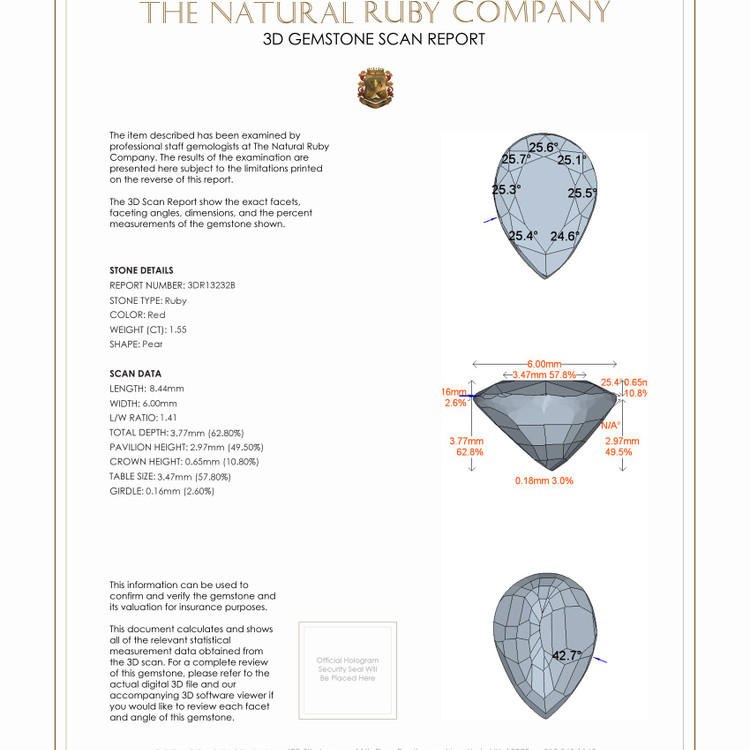 1.55 Ct. Ruby from Mozambique