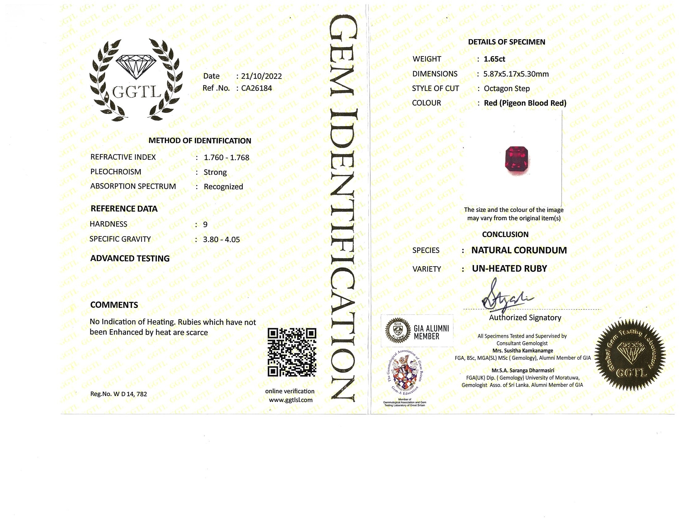 1.65 Ct. Ruby from Mozambique