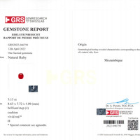 3.15 Ct. Ruby from Mozambique Scan Report