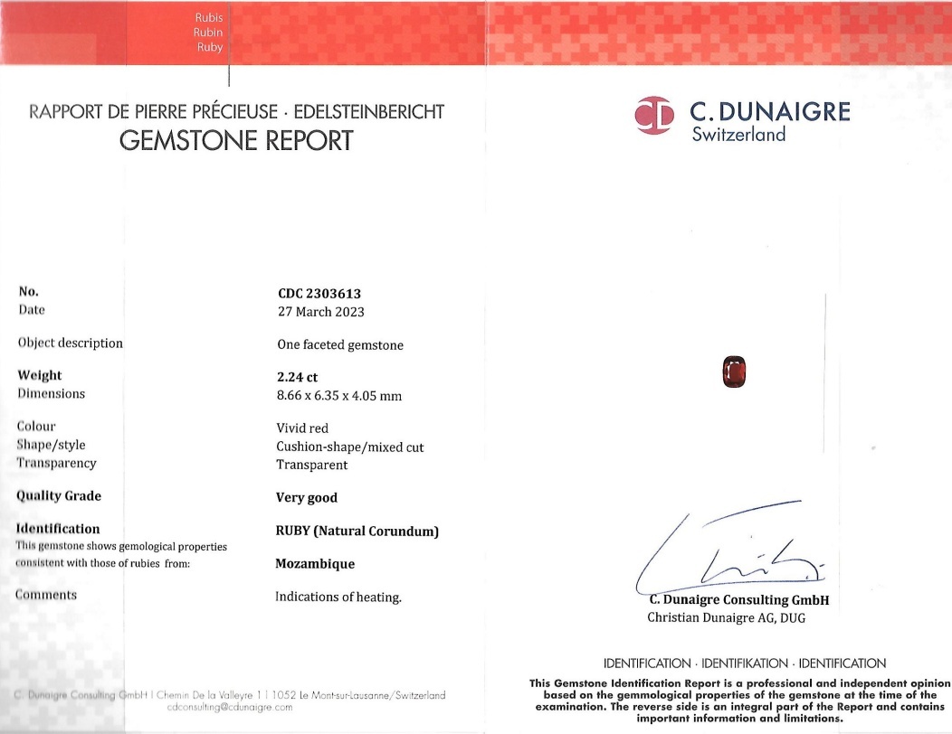 2.24 Ct. Ruby from Mozambique