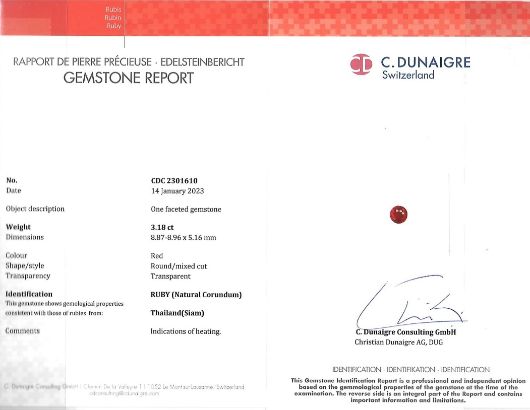 3.18 Ct. Ruby from Thailand