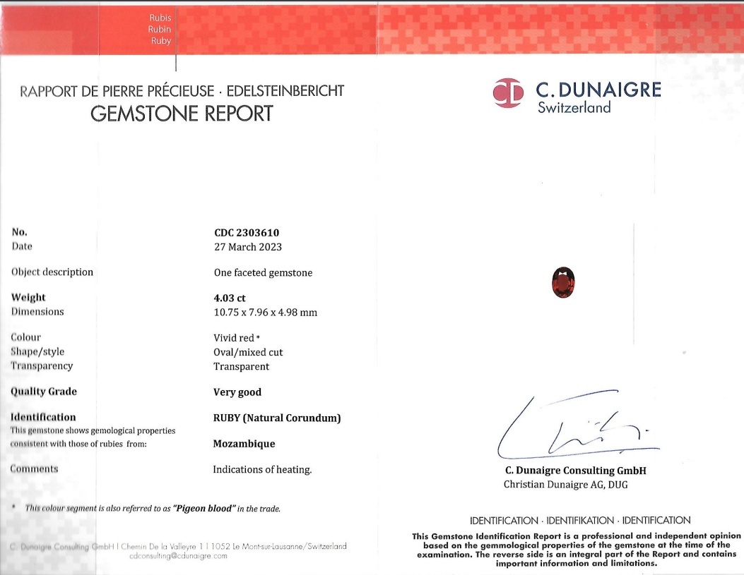4.03 Ct. Ruby from Mozambique