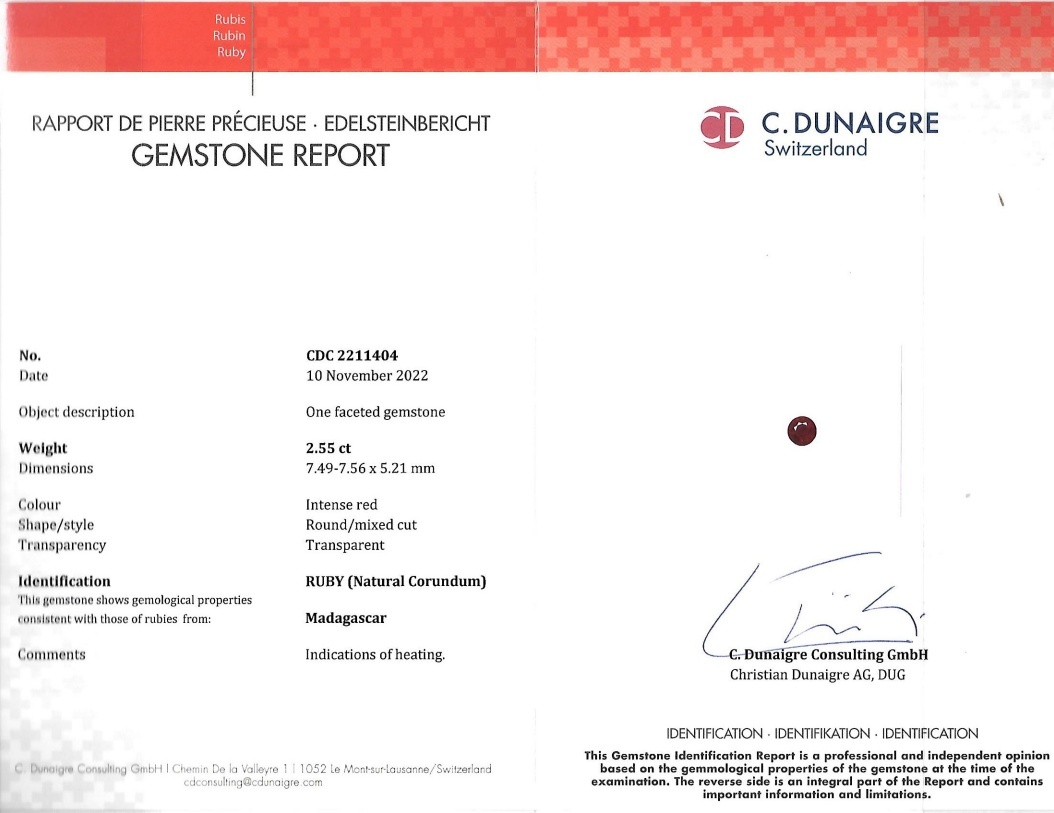 2.55 Ct. Ruby from Madagascar