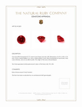 0.73 Ct. Ruby from Mozambique Appraisal
