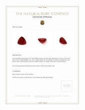 0.76 Ct. Ruby from Mozambique Appraisal