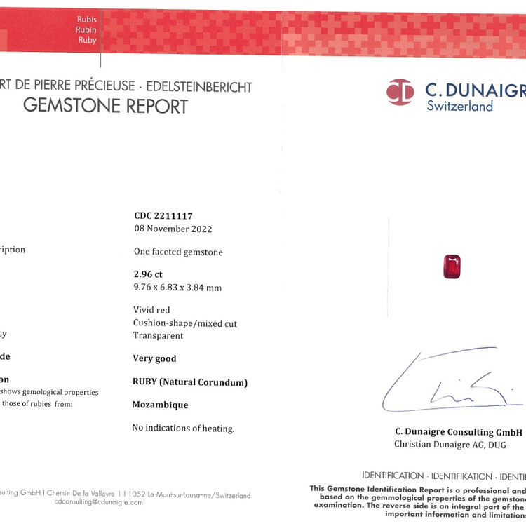 2.96 Ct. Ruby from Mozambique