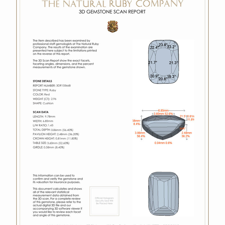 2.96 Ct. Ruby from Mozambique